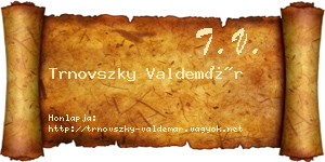 Trnovszky Valdemár névjegykártya